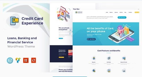 Credit Card Experience Loan Company and Online Banking WordPress Theme