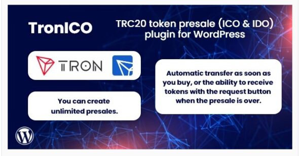 TronICO - TRC20 token presale (ICO & IDO) plugin for WordPress