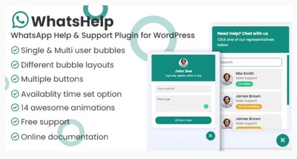 WhatsApp Chat Support Pro WordPress Plugin