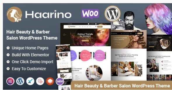 Haarino - Hair Beauty Makeup Salon & Barber Shop WordPress Theme