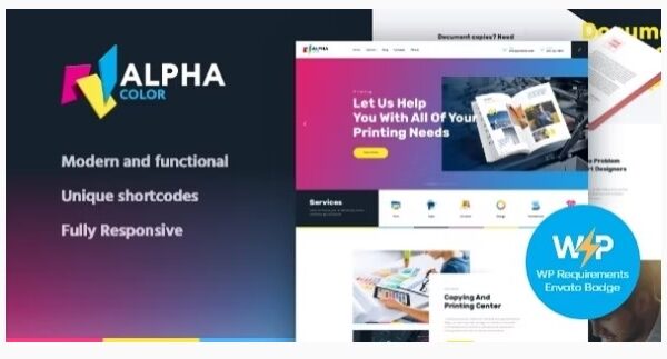 AlphaColor Type Design Agency & 3D Printing Services WordPress Theme + Elementor