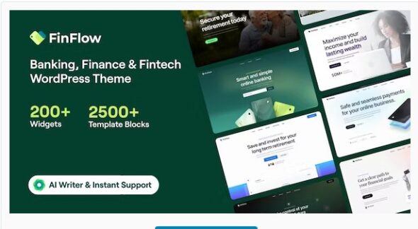 FinFlow - Banking, Finance & Fintech WordPress Theme