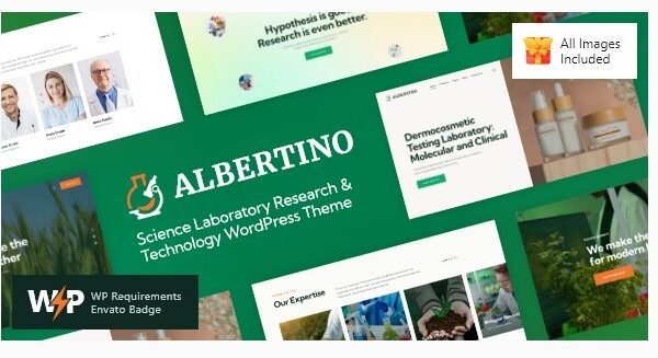Albertino - Science Laboratory Research & Technology WordPress Theme