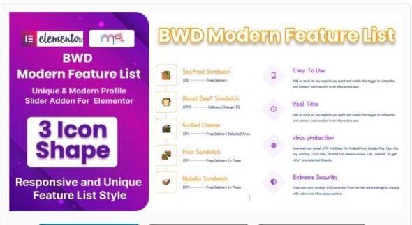BWD Modern Feature List Addon For Elementor