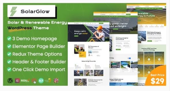 Solarglow - Solar & Renewable Energy WordPress Theme