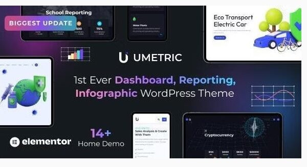 Umetric 2.0 WordPress Dashboard, Reporting and Infographic Theme