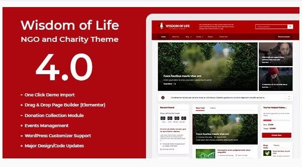 Wisdom Of Life: NGO and Charity Theme
