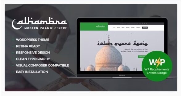 Alhambra Mosque & Islamic Centre Church WordPress Theme + RTL