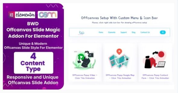 BWD Offcanvas Slide Magic Addon For Elementor
