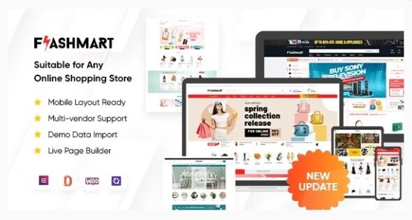FlashMart - Multipurpose Elementor WooCommerce WordPress Theme (10+ Homepages & Mobile Layout Ready)
