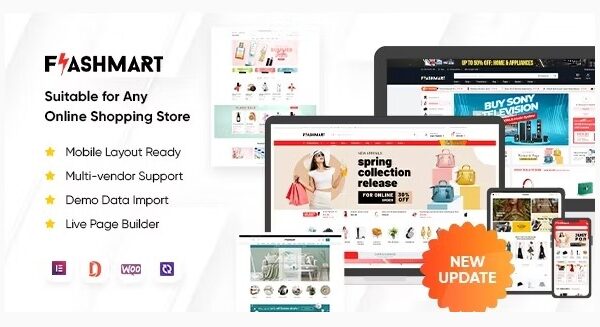 FlashMart - Multipurpose Elementor WooCommerce WordPress Theme (10+ Homepages & Mobile Layout Ready)