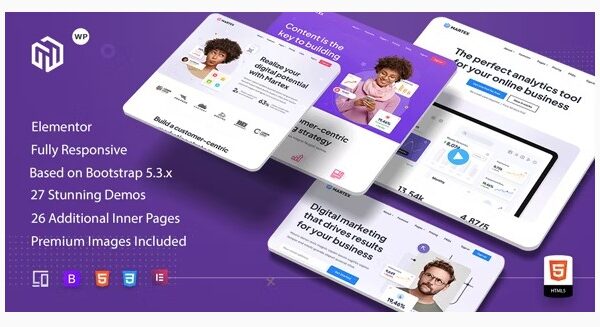 Martex - Software, SaaS & Startup Landing Page WordPress Theme with Automatic AI Content Writer