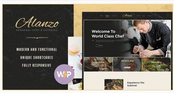 Alanzo Personal Chef & Wedding Catering Event WordPress Theme