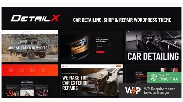 DetailX - Car Detailing, Shop & Repair WordPress Theme