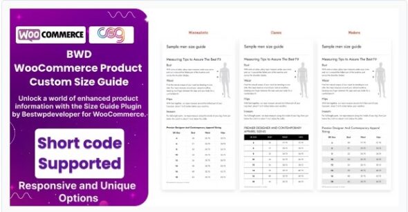 BWD Product Custom Size Guide For WooCommerce