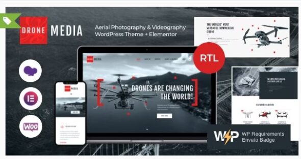 Drone Media Aerial Photography & Videography WordPress Theme + Elementor