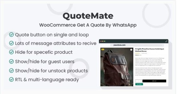QuoteMate - WooCommerce Get A Quote By WhatsApp