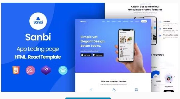 Sanbi - App Landing Page WordPress Theme