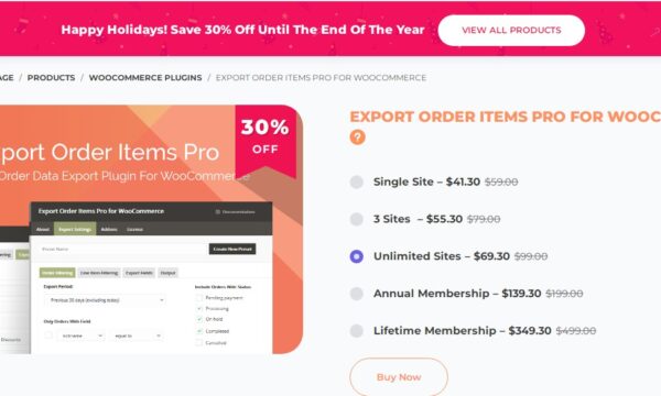 Export Order Items Pro for WooCommerce
