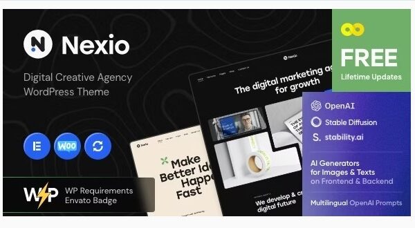 Nexio - Digital Creative Agency WordPress Theme + AI