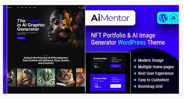 AI Mentor AI Image Generator WordPress Theme