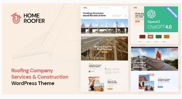 HomeRoofer Roofing Company Services & Construction WordPress Theme