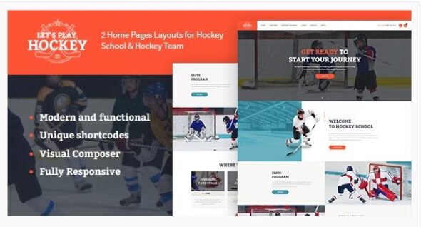 Let's Play Hockey School & Winter Sports WordPress Theme