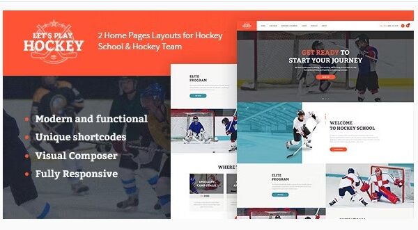Let's Play Hockey School & Winter Sports WordPress Theme