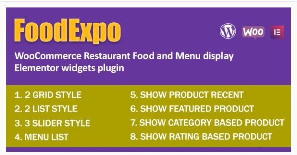 FoodExpo - WooCommerce Restaurant Food Menu display Elementor widgets plugin