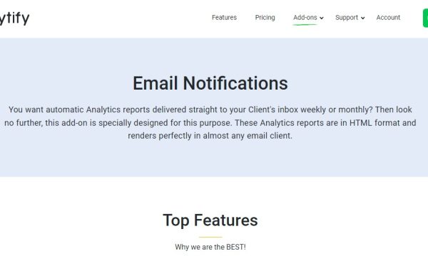 Analytify Pro Email Notifications