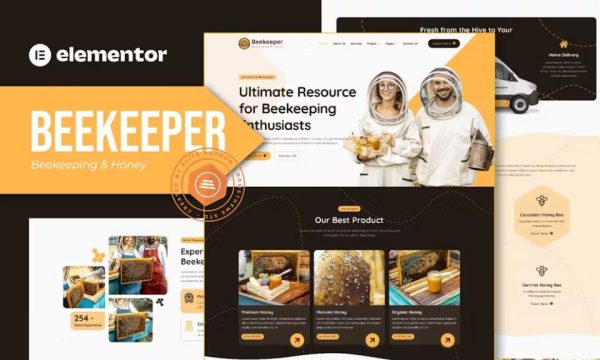 Beekeeper – Beekeeping & Honey Elementor Template Kit
