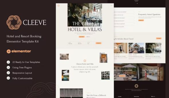 Cleeve – Hotel and Resort Booking Elementor Template Kit
