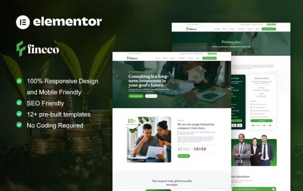 Fincco – Finance & Investment Company Elementor Pro Template Kit