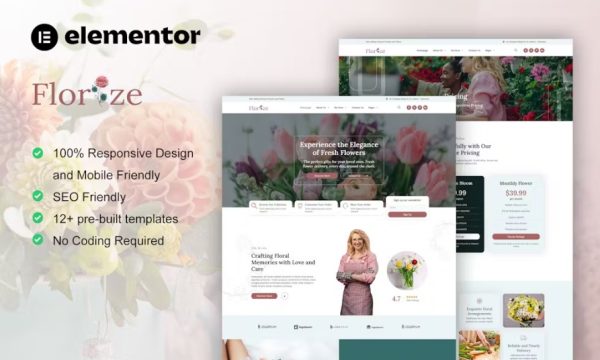 Florize – Florist & Flower Boutique Elementor Template Kit