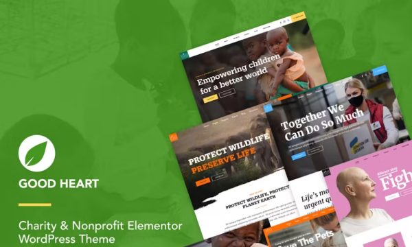 GoodHeart – Charity & Nonprofit Elementor Theme