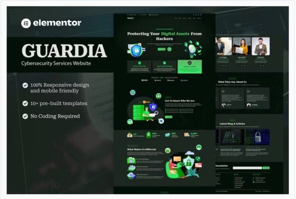 GuardianPro – Cyber Security Services Elementor Template Kit