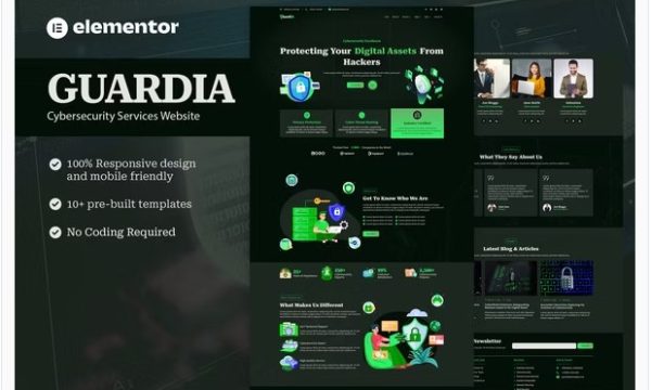 GuardianPro – Cyber Security Services Elementor Template Kit
