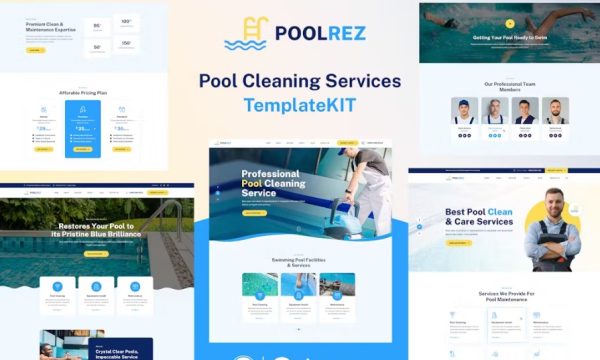 Poolrez – Pool Cleaning Services Elementor Template Kit