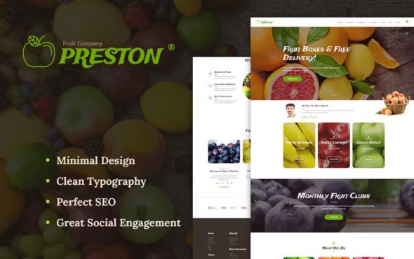 Preston Fruit Company & Organic Farming WordPress Theme