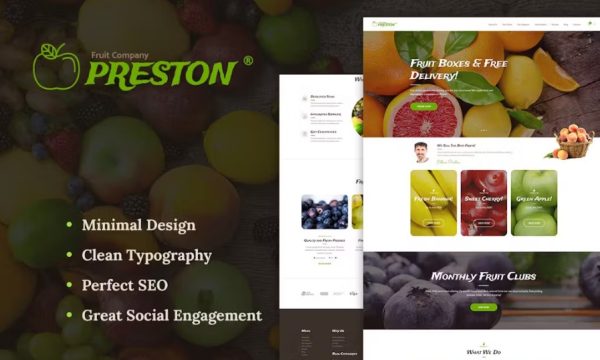 Preston Fruit Company & Organic Farming WordPress Theme