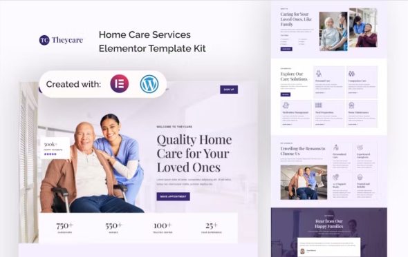 Theycare – Home Care Services Elementor Template Kit