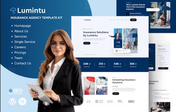 Lumintu – Insurance Agency Elementor Template Kit