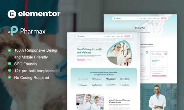 Pharmax – Pharmacy & Medical Elementor Pro Template Kit