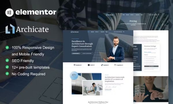 Archicate – Architecture & Construction Consultant Elementor Pro Template Kit