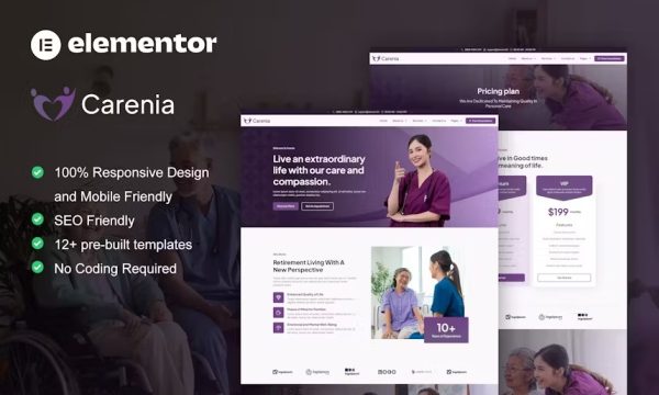 Carenia – Home Care & Private Nursing Services Elementor Template Kit