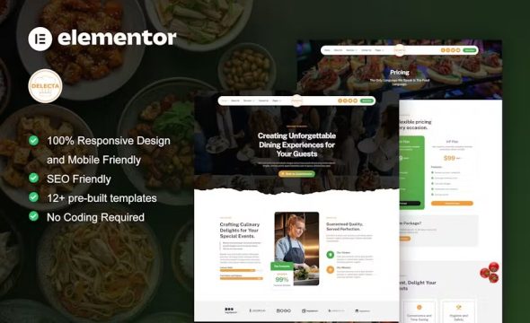 Delecta – Catering Service & Restaurant Elementor Template Kit