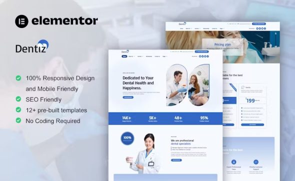 Dentiz – Dentist & Dental Care Elementor Pro Template Kit