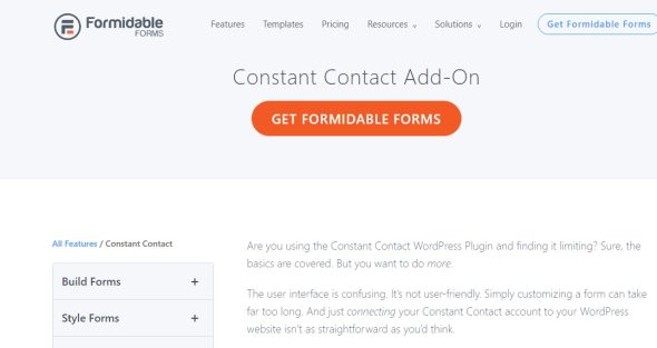 Formidable Forms – Constant Contact Add-On