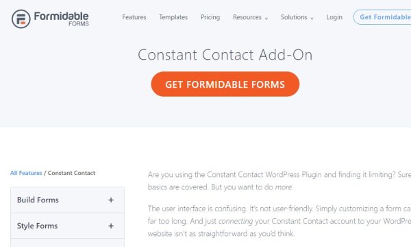 Formidable Forms – Constant Contact Add-On