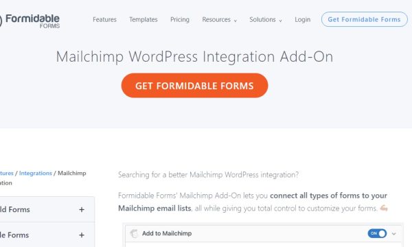 Formidable Forms – MailChimp Add-On